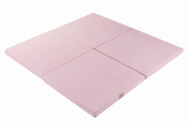 Vierkante speelmatje - Licht roze Uitgevouwen voor 0p de grond